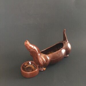 VTG 51' Freeman McFarlin Originals El Monte CA Pottery Dachshund Dog Dress Caddy